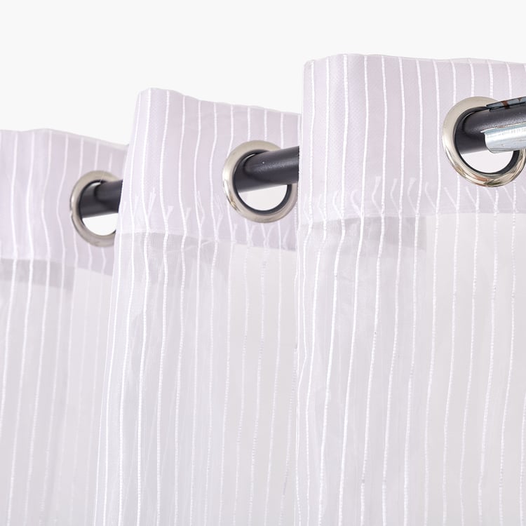 Corsica Striped Set of 2 Sheer Door Curtains - 7.3ft (225cm)