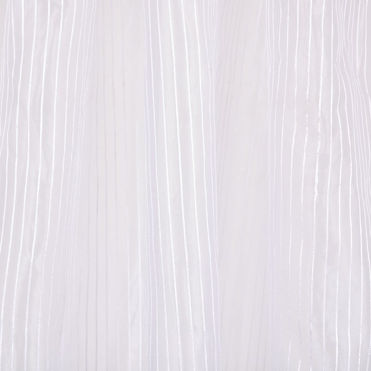 Corsica Striped Set of 2 Sheer Door Curtains - 7.3ft (225cm)