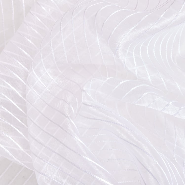 Corsica Striped Set of 2 Sheer Door Curtains - 7.3ft (225cm)