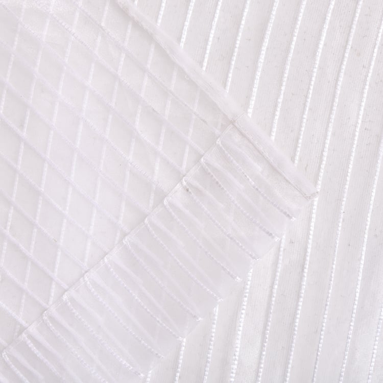 Corsica Striped Set of 2 Sheer Door Curtains - 7.3ft (225cm)