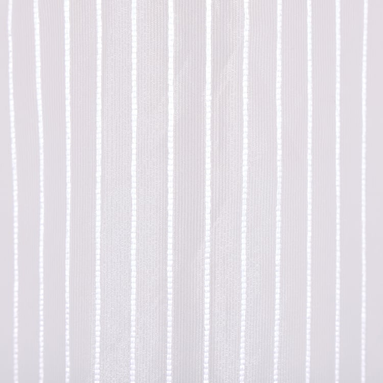 Corsica Striped Set of 2 Sheer Door Curtains - 7.3ft (225cm)