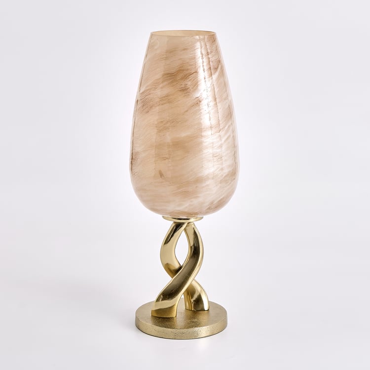 Gilded Luxe Glass and Metal Vase