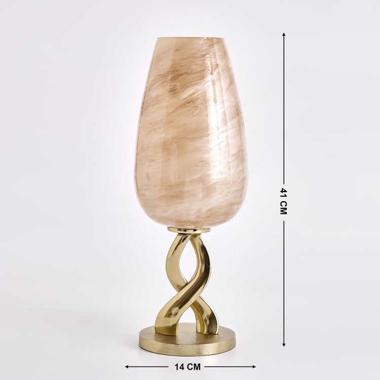 Gilded Luxe Glass and Metal Vase
