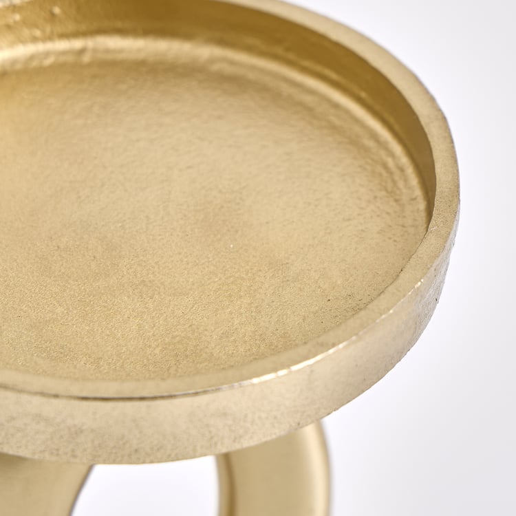Gilded Luxe Metal Pillar Candle Holder