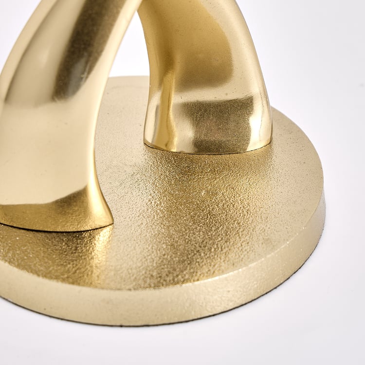 Gilded Luxe Metal Pillar Candle Holder