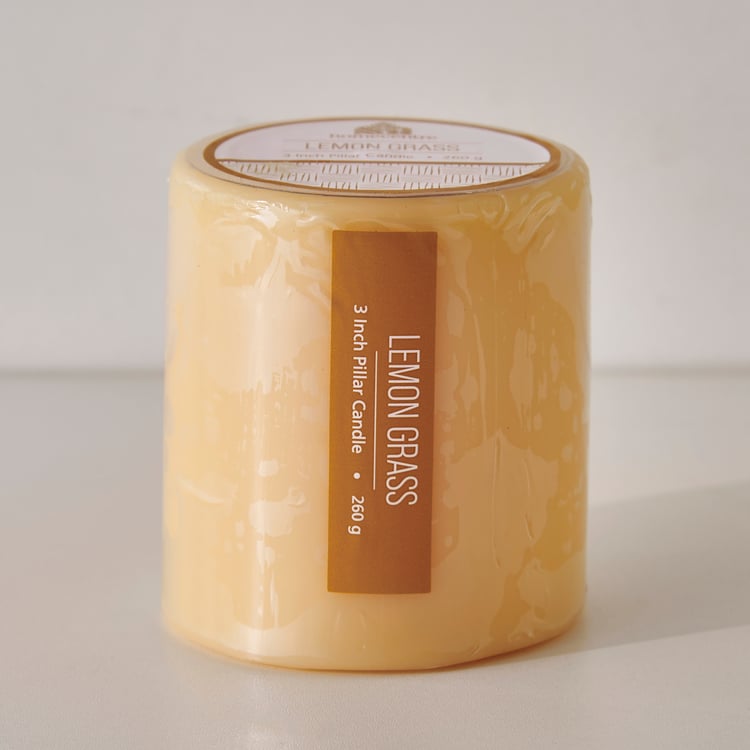 Essentials Lemongrass Scented Pillar Candle