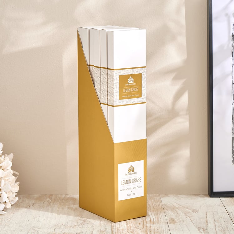 Essentials Core 30Pcs Lemongrass Scented Incense and Cones Set with Holder