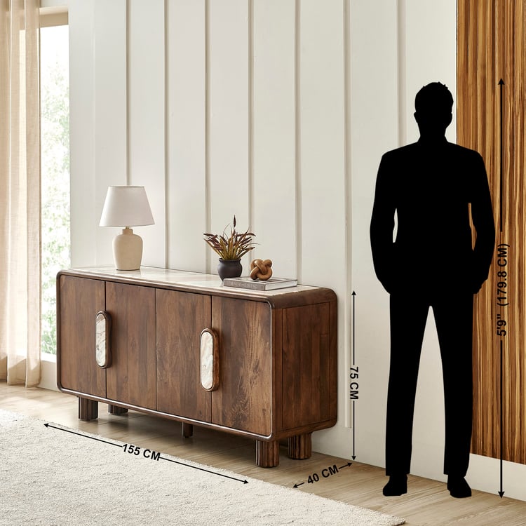 Modern Artisan Mango Wood Sideboard - Teak
