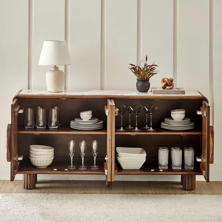 Modern Artisan Mango Wood Sideboard - Teak