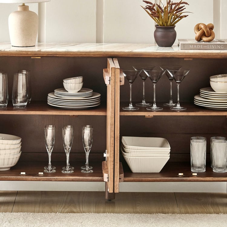 Modern Artisan Mango Wood Sideboard - Teak