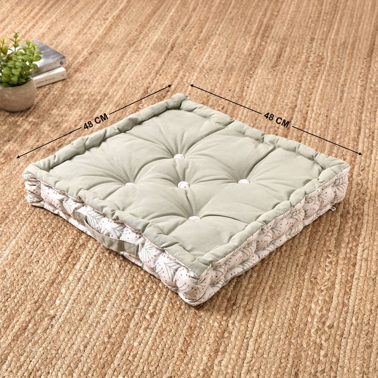 Poise Cotton Printed Floor Cushion - 48x48cm