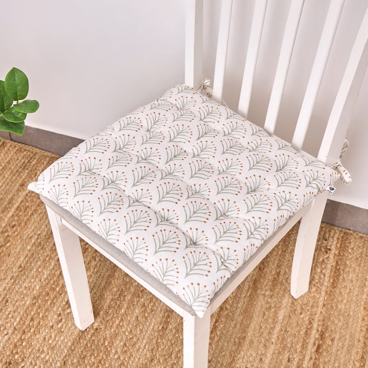 Poise Printed Cotton Chair Pad - 40x40cm