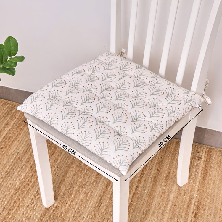 Poise Printed Cotton Chair Pad - 40x40cm