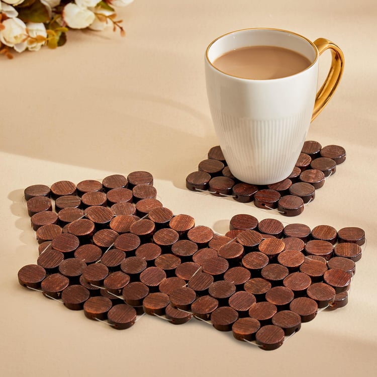 Habitat Rivet Set of 6 Bamboo Coasters