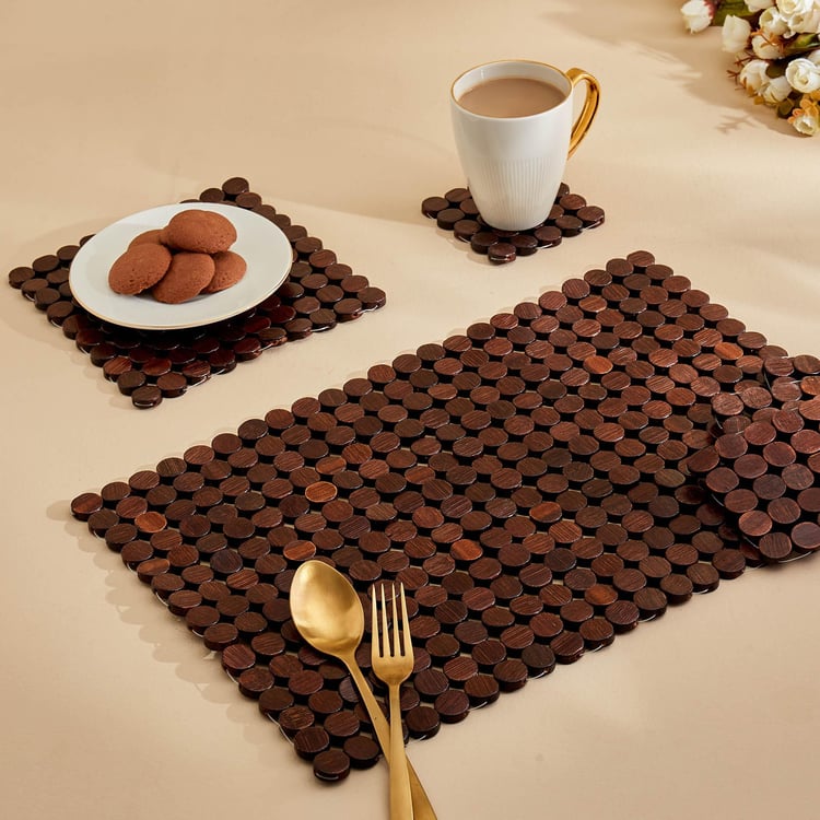 Habitat Rivet Set of 6 Bamboo Coasters