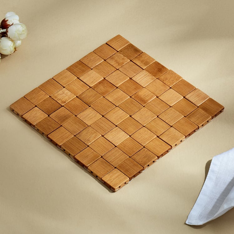 Habitat Ebony Bamboo Checked Trivet