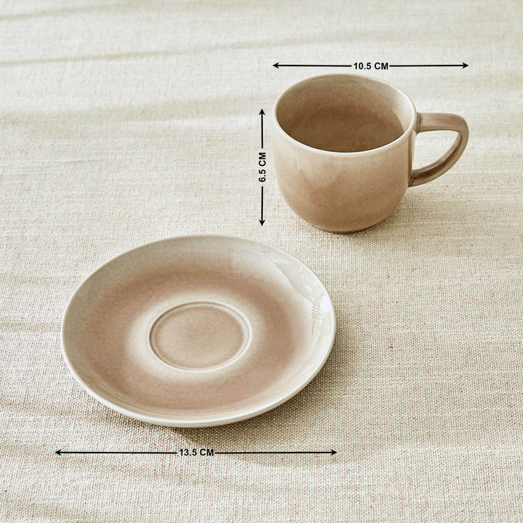 Cadenza Cerradura Muskmelon Stoneware Cup and Saucer - 160ml