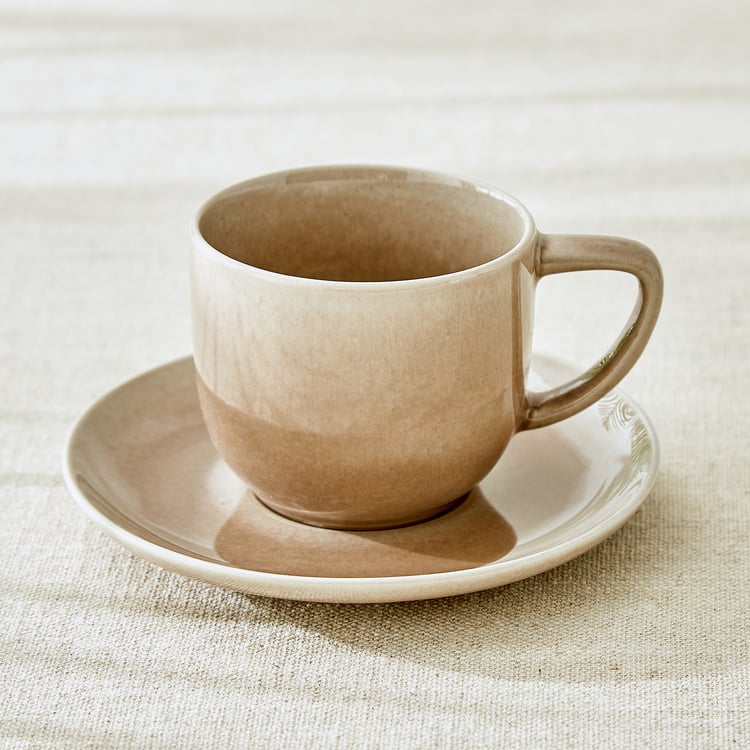 Cadenza Cerradura Muskmelon Stoneware Cup and Saucer - 160ml