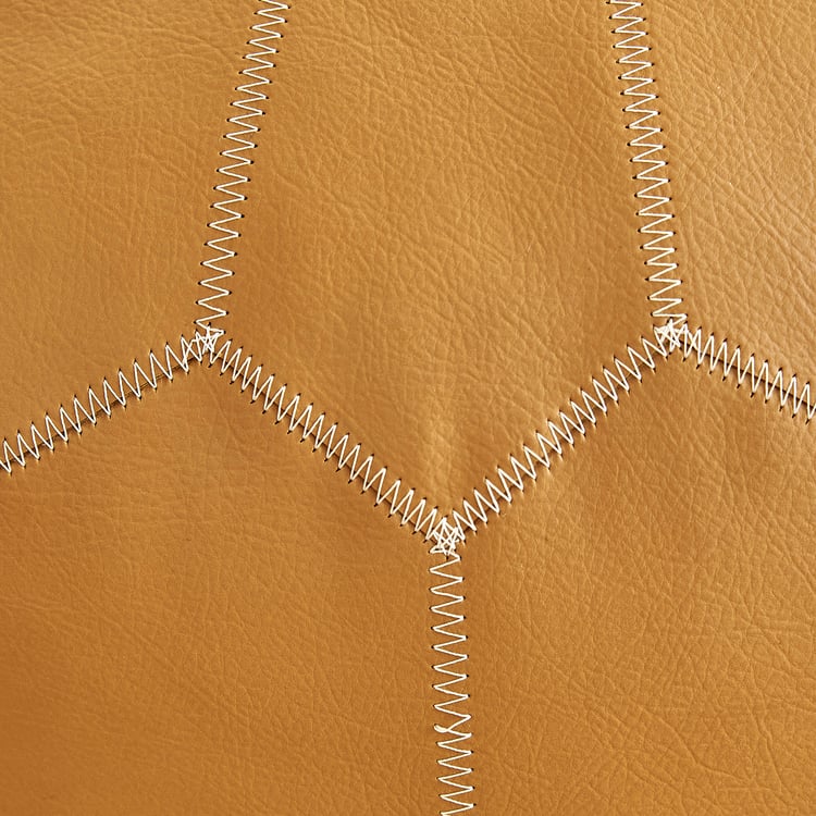 Suede Embroidered Pouffe - 60x20cm