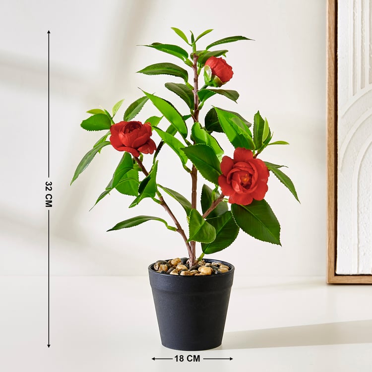 Corsica Gloria Artificial Camellia Plant in Pot