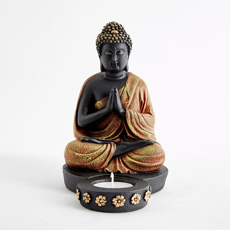Corsica Elba Polyresin Buddha T-Light Holder