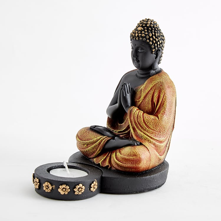Corsica Elba Polyresin Buddha T-Light Holder