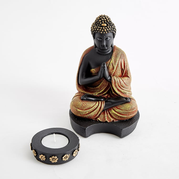 Corsica Elba Polyresin Buddha T-Light Holder