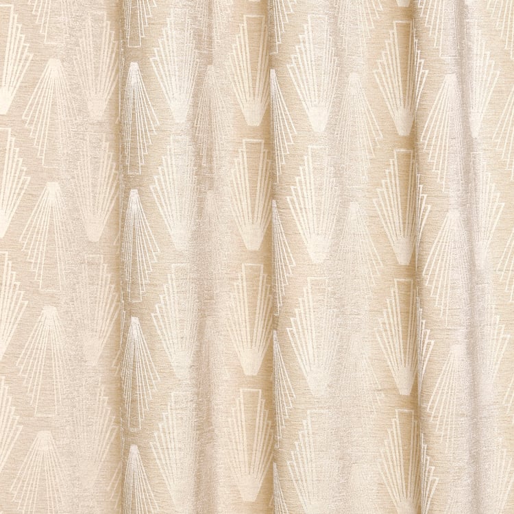 Calamus Set of 2 Jacquard Light Filtering Window Curtains - 5.2ft (160 cm)
