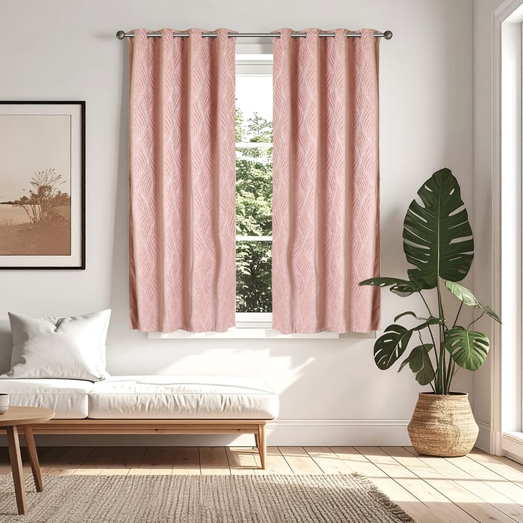 Calamus Set of 2 Jacquard Light Filtering Window Curtains - 5.2ft (160cm)
