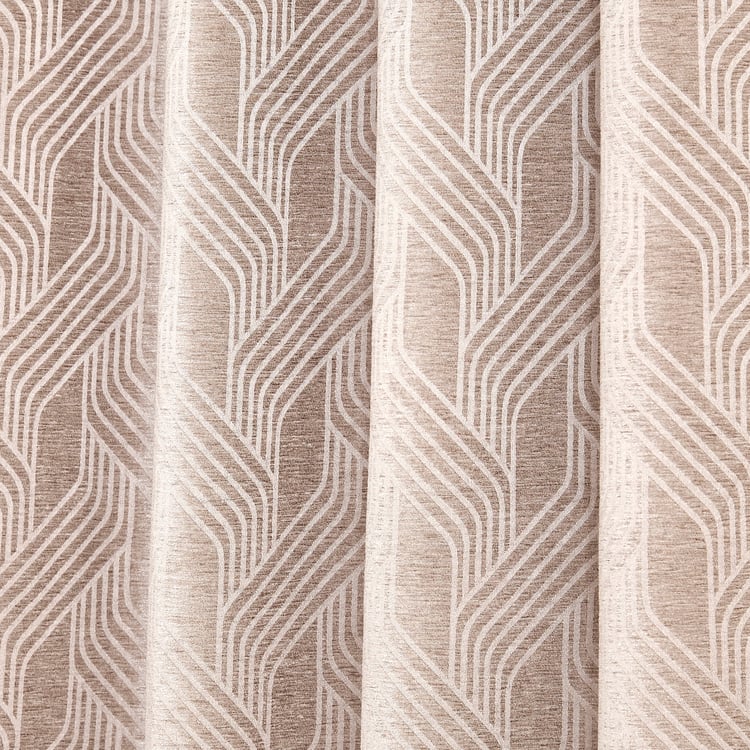 Calamus Set of 2 Jacquard Light Filtering Window Curtains - 5.2ft (160 cm)