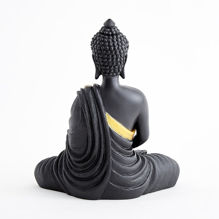Corsica Elba Polyresin Sitting Buddha Figurine with T-Light Holder