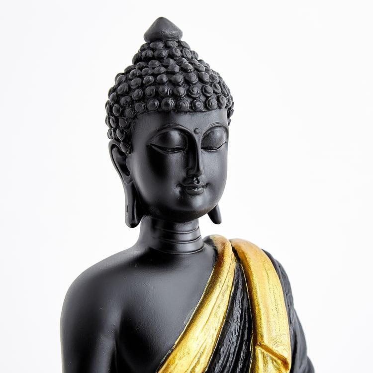 Corsica Elba Polyresin Sitting Buddha Figurine with T-Light Holder