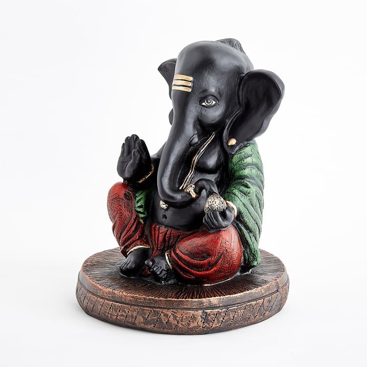 Corsica Elba Polyresin Sitting Ganesha Figurine
