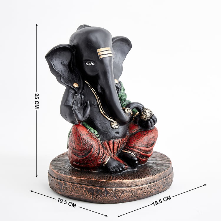 Corsica Elba Polyresin Sitting Ganesha Figurine