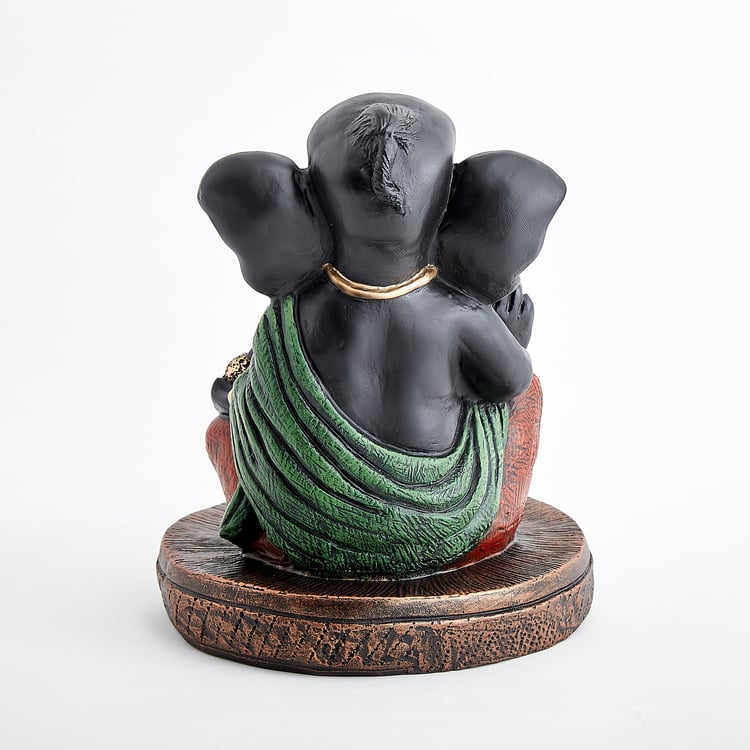 Corsica Elba Polyresin Sitting Ganesha Figurine