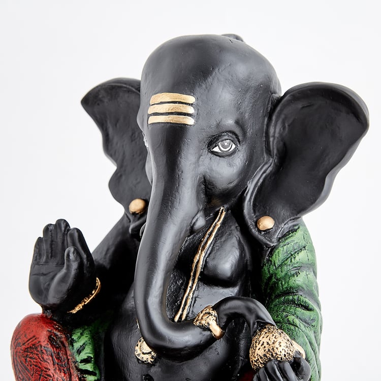 Corsica Elba Polyresin Sitting Ganesha Figurine