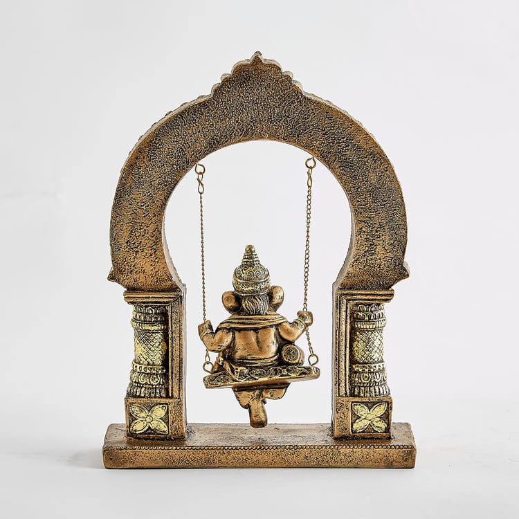 Corsica Elba Polyresin Ganesha on Swing Figurine
