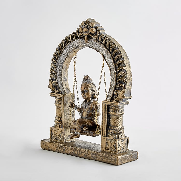 Corsica Elba Polyresin Krishna on Swing Figurine