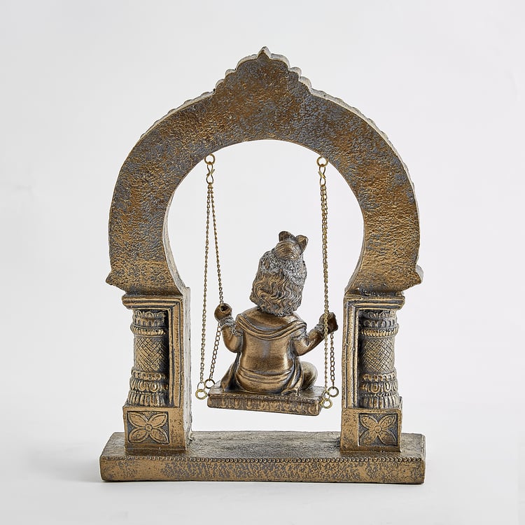 Corsica Elba Polyresin Krishna on Swing Figurine