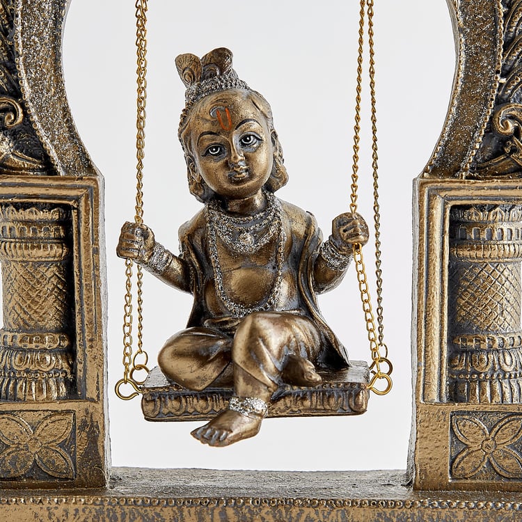 Corsica Elba Polyresin Krishna on Swing Figurine