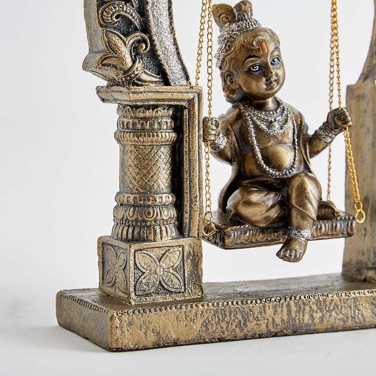 Corsica Elba Polyresin Krishna on Swing Figurine