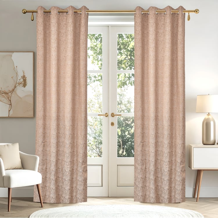 Muffle Helix Pack of 2 Jacquard Blackout Door Curtains - 8.85ft (270cm)
