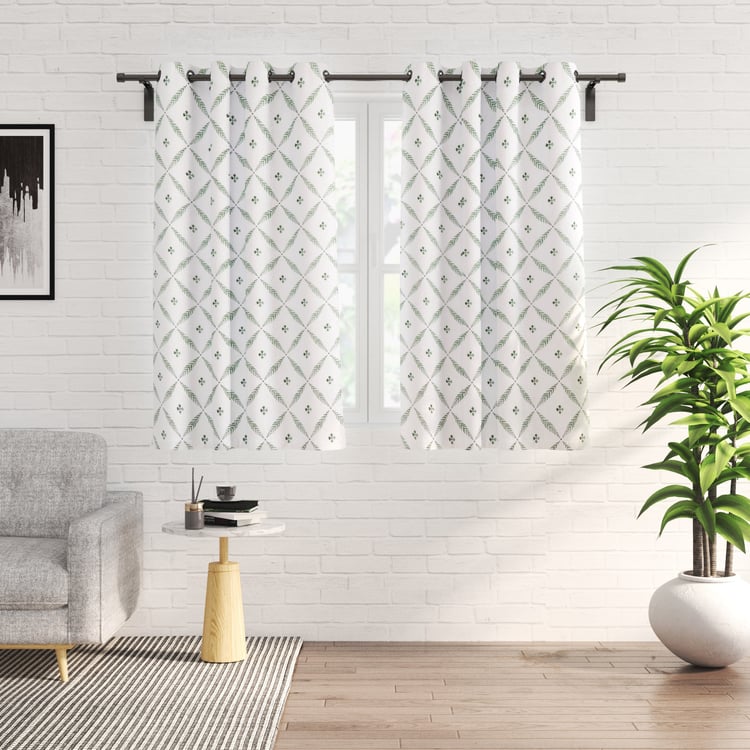 Amaira Set of 2 Printed Sheer Window Curtains - 5.2ft (160cm)