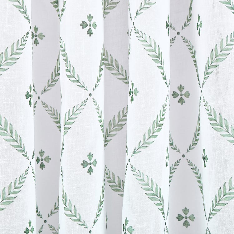 Amaira Set of 2 Printed Sheer Window Curtains - 5.2ft (160cm)