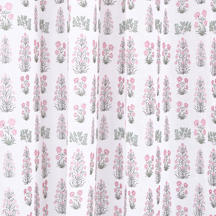 Amaira Set of 2 Printed Sheer Window Curtains - 5.2ft (160cm)