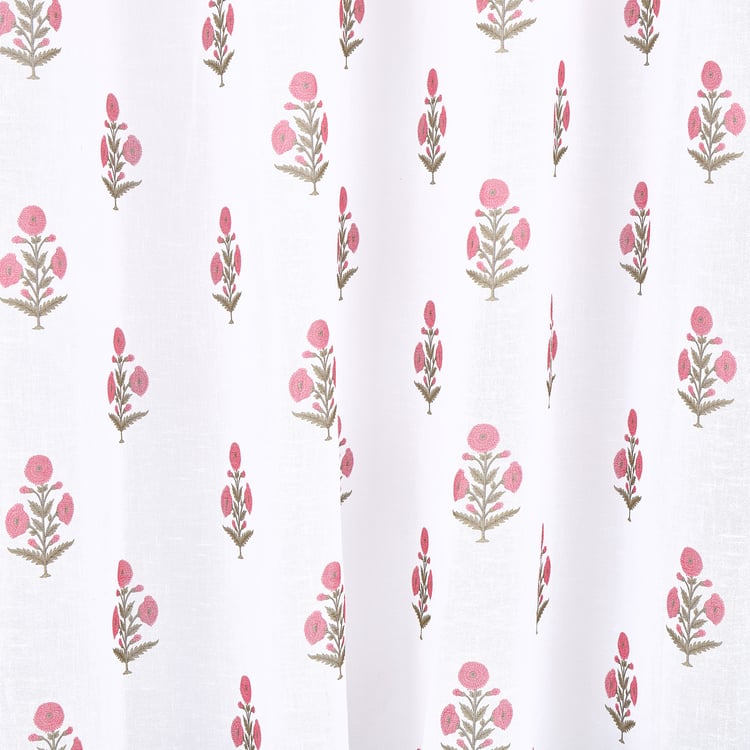 Amaira Set of 2 Printed Sheer Window Curtains - 5.2ft (160cm)