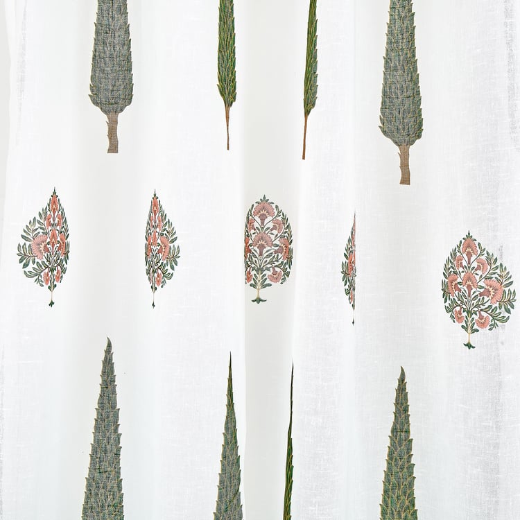 Amaira Set of 2 Printed Sheer Door Curtains - 7.3ft (225cm)