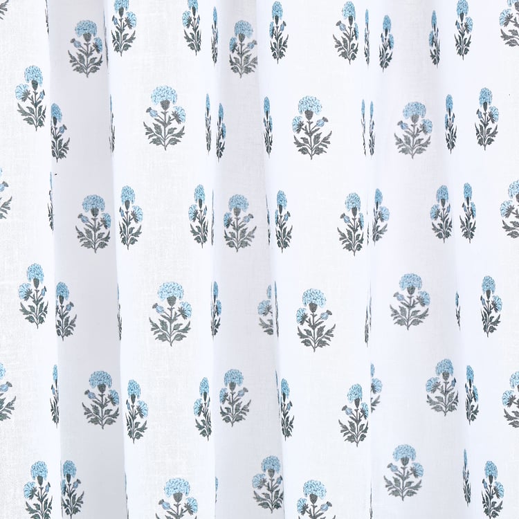Amaira Neel Set of 2 Printed Sheer Door Curtains - 7.35ft (225cm)