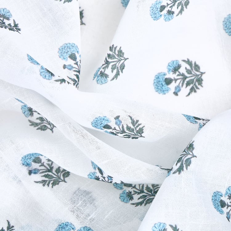 Amaira Neel Set of 2 Printed Sheer Door Curtains - 7.35ft (225cm)