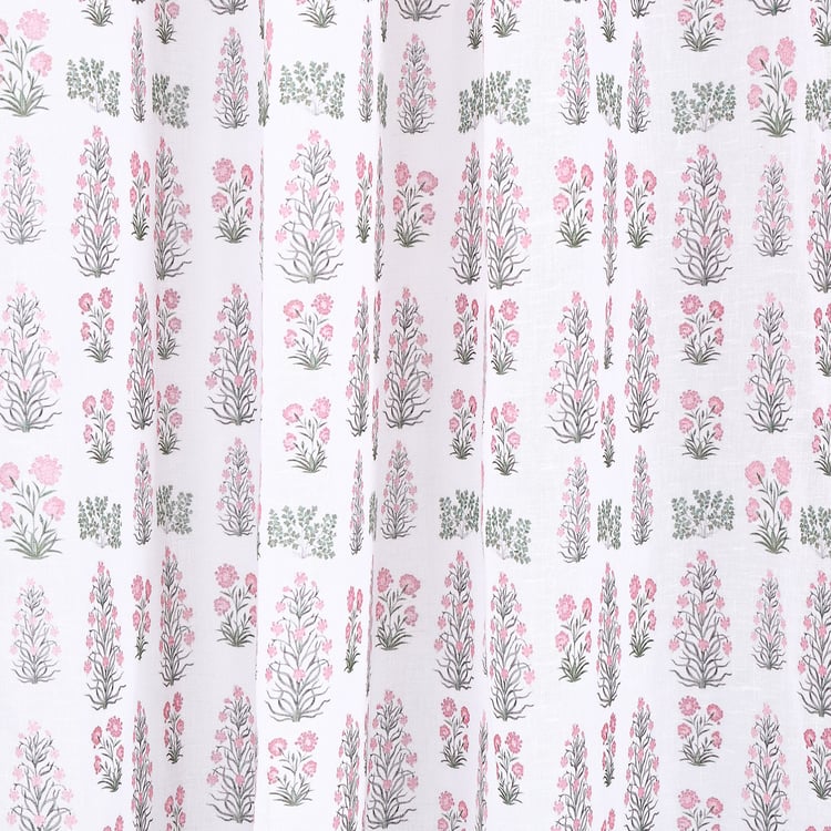 Amaira Set of 2 Printed Sheer Door Curtains - 7.3ft (225cm)